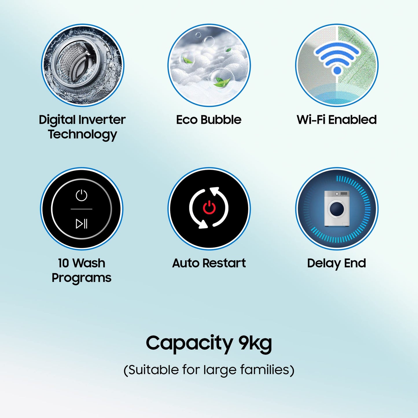 Samsung 9 kg, 5 star, Eco Bubble Technology with Super Speed, Wi-Fi, Digital Inverter Motor, Dual Storm, Fully-Automatic Top Load Washing Machine Appliance (WA90BG4546BVTL, Black Caviar)