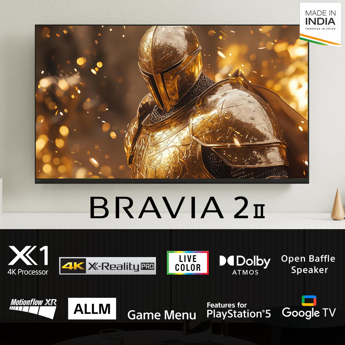 Sony 189 cm (75 inches) BRAVIA 2M2 Series 4K Ultra HD Smart LED Google TV K-75S25BM2