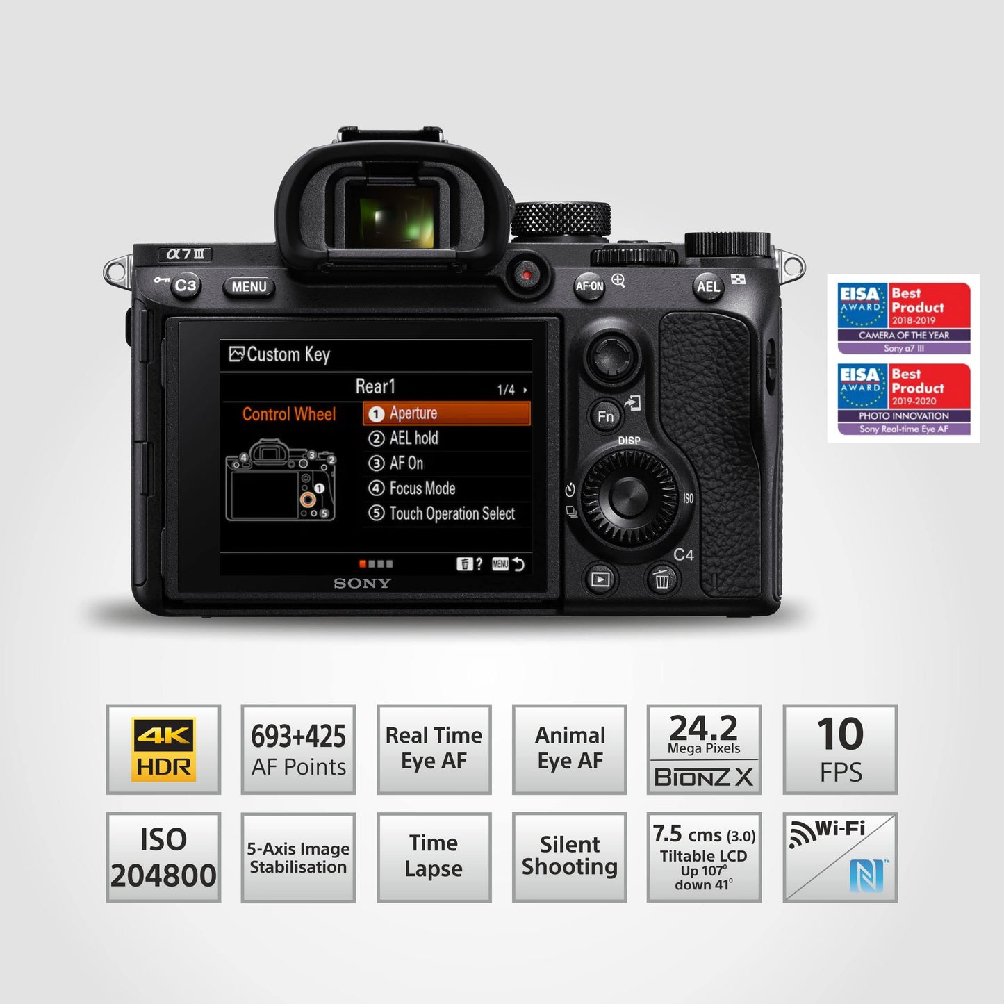 Sony Alpha ILCE-7M3K Full-Frame 24.2MP Mirrorless Digital SLR Camera with 28-70mm Zoom Lens | 4K Full Frame | Real-Time Eye Auto Focus | Tiltable LCD, Low Light Camera - Black
