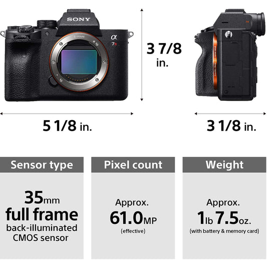 Sony Alpha ILCE-7RM4A Full-Frame 61.0MP Mirrorless Digital SLR Camera Body (4K Full Frame, Real-Time Eye Auto Focus, Real time Animal Eye AF, Tiltable LCD) - Black
