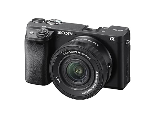 Sony New Alpha ILCE-6400K (Previously ILCE-6400L) with Upgraded SELP1650 (Ver 2) Power Zoom Lens | 24.2MP | APS-C Sensor | Fast Auto Focus | 4K Vlogging Camera | Tiltable LCD – Black