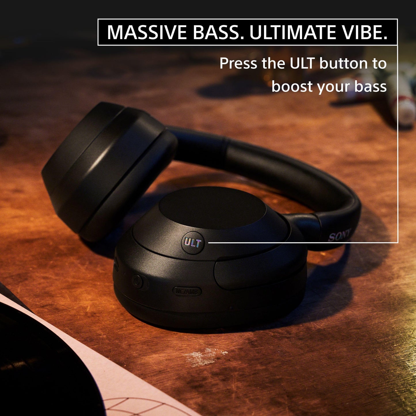 Sony ULT Wear WH-ULT900N Noise Cancellation Wireless Bluetooth Over Ear Headphones with Massive Bass, Up to 50Hrs Battery-Grey