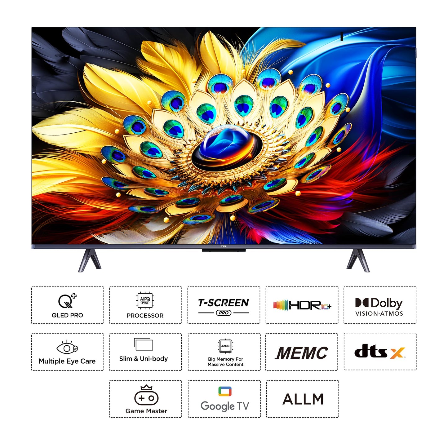 TCL 215 cm (85 inches) C655 Series 4K Ultra HD Smart QLED Google TV 85C655 (Black)