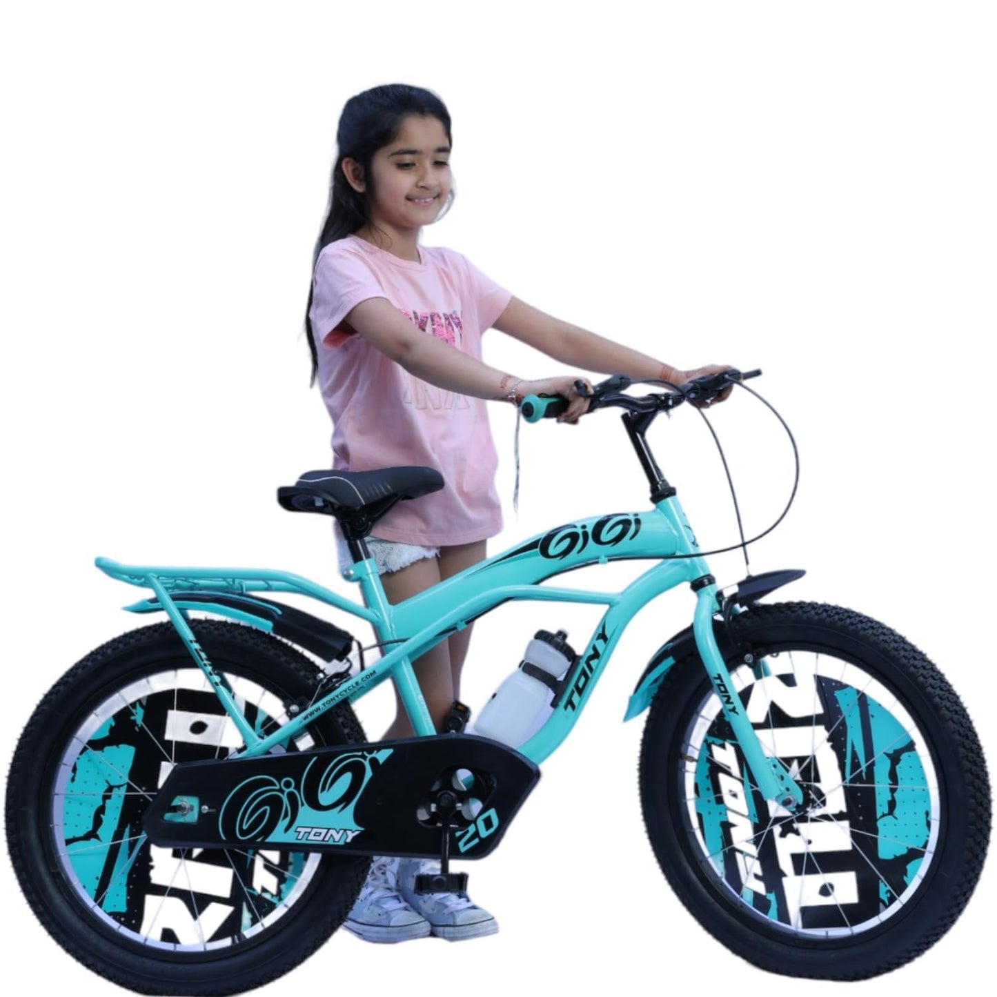 TONY RAW Bicycles Sports BMX Single Speed 20T Cycle for Kids 7 to 10 Years Boys & Girls with Side Stand Sea Green