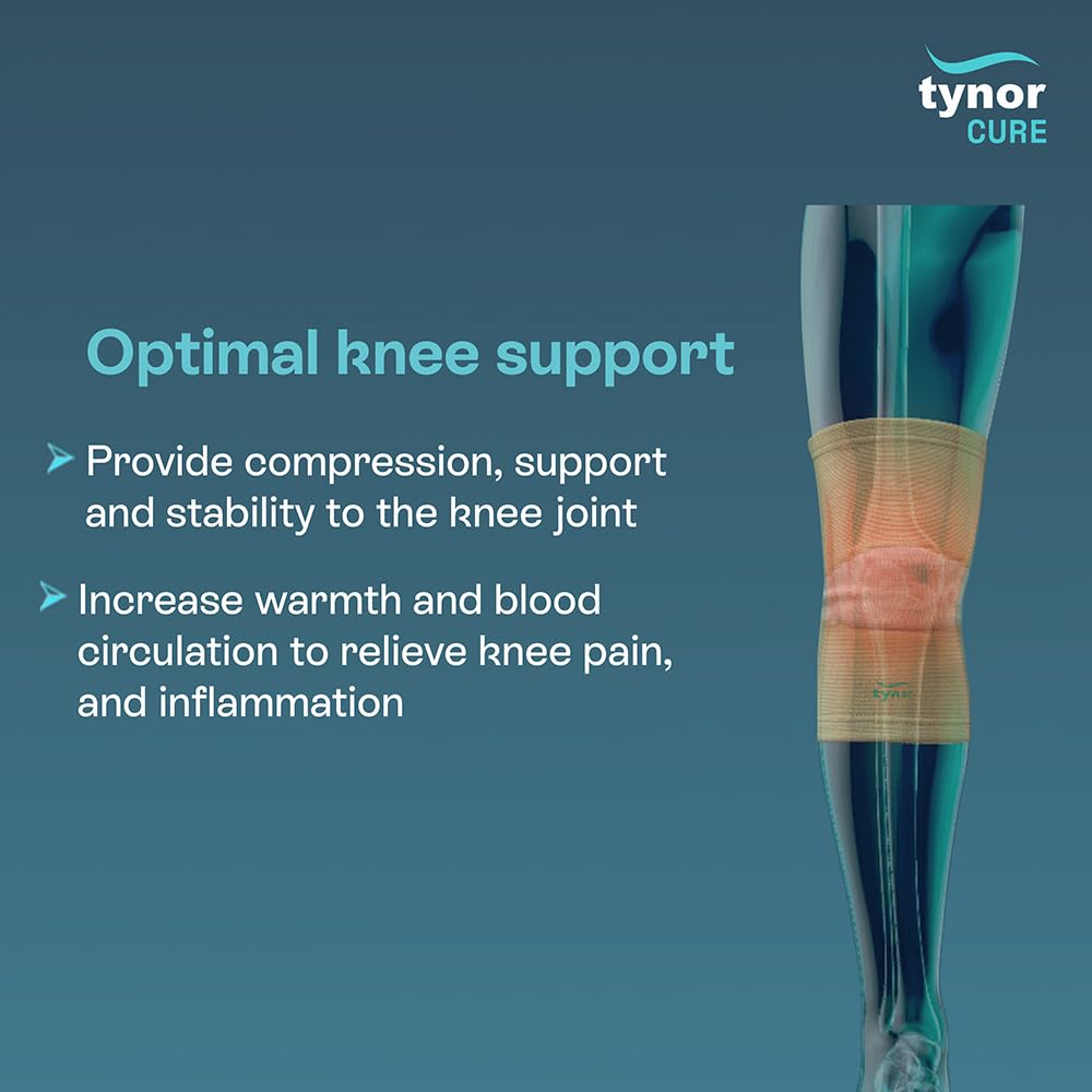 TYNOR Knee Cap, Beige, Large, Pack of 2
