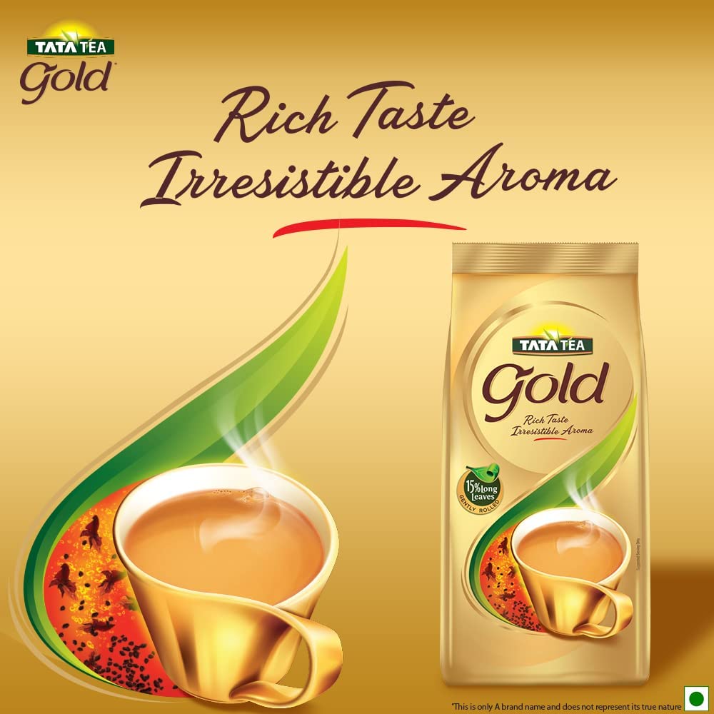 Tata Tea Gold | Premium Assam teas with Gently Rolled Aromatic Long Leaves | Rich & Aromatic Chai | Black Tea | 500g (Pack of 2)