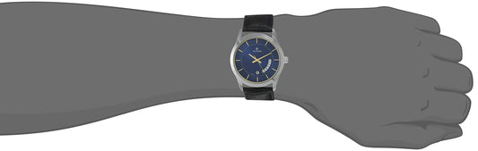 Titan Blue Dial Analog with Date Leather Strap watch for Men-NS1823SL01