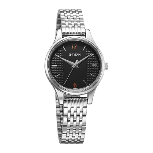 Titan Karishma Workwear Black Dial Stainless Steel Analog Watch for Women/NT2679SM02