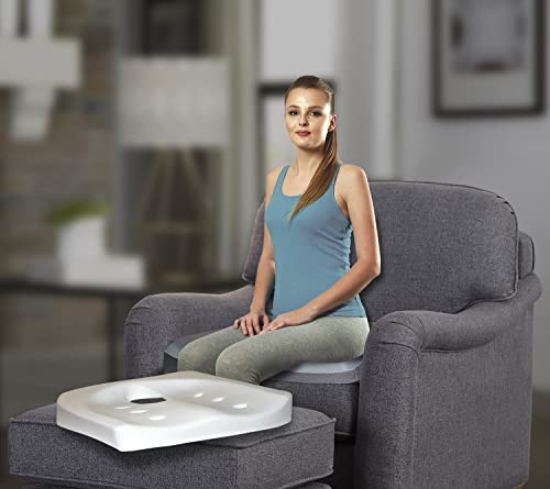 Tynor Coccyx Cushion Seat, for men & women, Foam Comfort for Tailbone Pain Relief, for Home, Office Chairs & Car Seats | Universal Size, 1 Unit (Grey)
