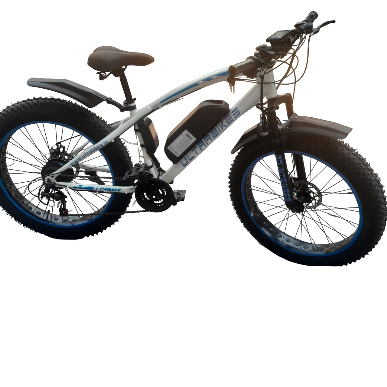 Ultrabikes Fat Electric Cycle 350 watt Motor (White)