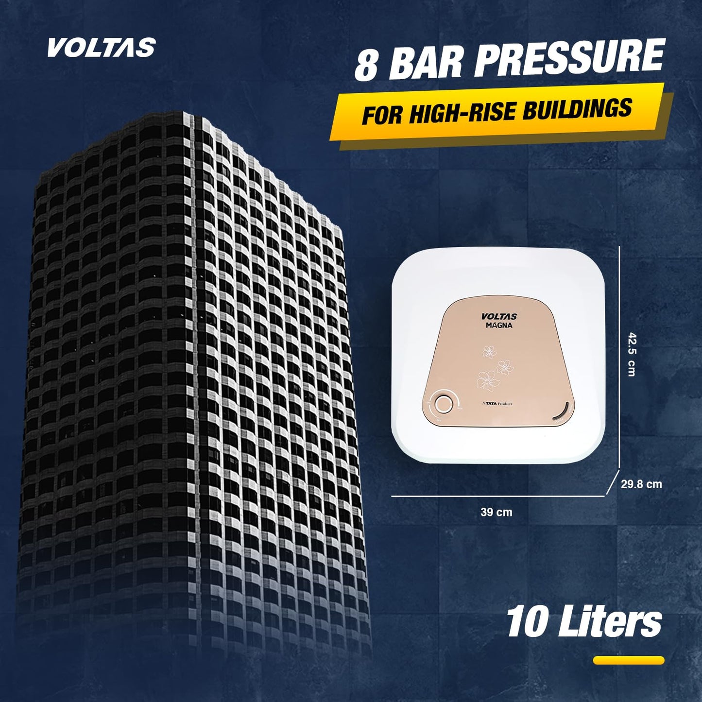 Voltas 10 L Storage Water Geyser (Magna 10L, White)