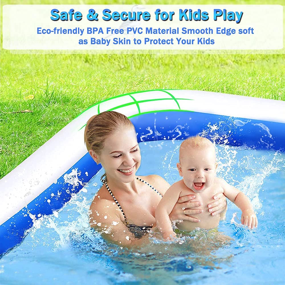 Vunexo/Swimming Pool 10-Feet Swimming Pool Inflatable Bath Tubs for Adults Spa Swimming Bath Tub with Electric Pump 120x 72"x24" Inch - (Multi) (10-Feet)