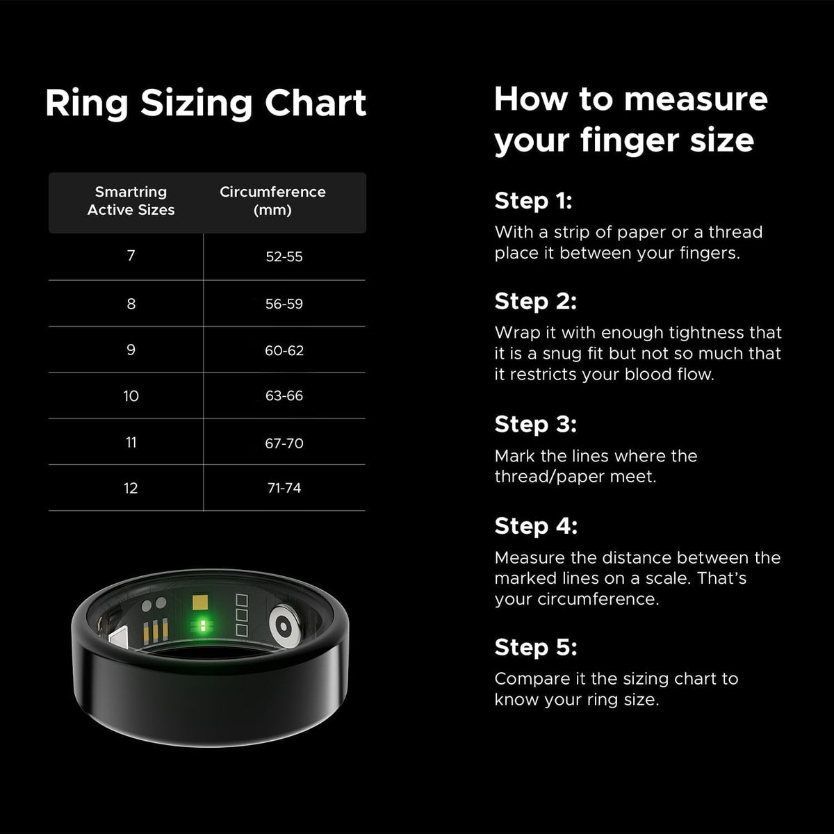 boAt New Launch SmartRing Active Plus, Auto Heart Rate, Sleep, SpO2, Stress & Skin Temperature Monitor, Stainless-Steel Build, Lightweight, 30-Days Battery, Magnetic Charging Case(9, Midnight Black)