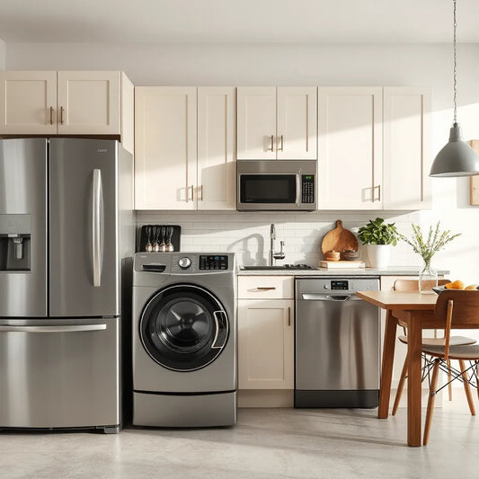 Spacious home kitchen and laundry area with modern large-capacity appliances for everyday family use