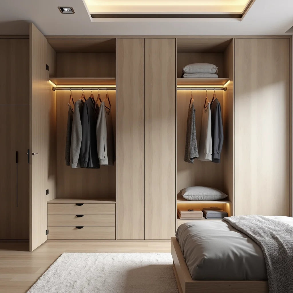 Residential Interiors, 3 BHK Apartment Interior Design, Smart Wardrobes - Residential Interiors for 3 BHK Homes with Smart Wardrobes