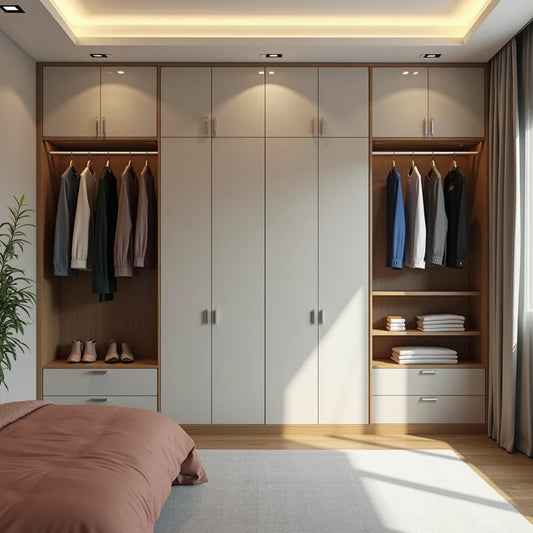 Residential Interiors, 3 BHK Apartment Interior Design, Smart Wardrobes - Smart Wardrobes Elevate 3 BHK Residential Interiors