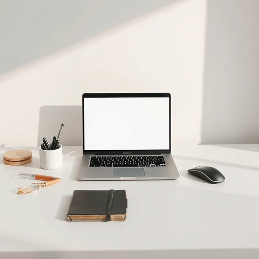 Slim 11-inch laptop on a clean desk with minimal accessories and soft natural lighting