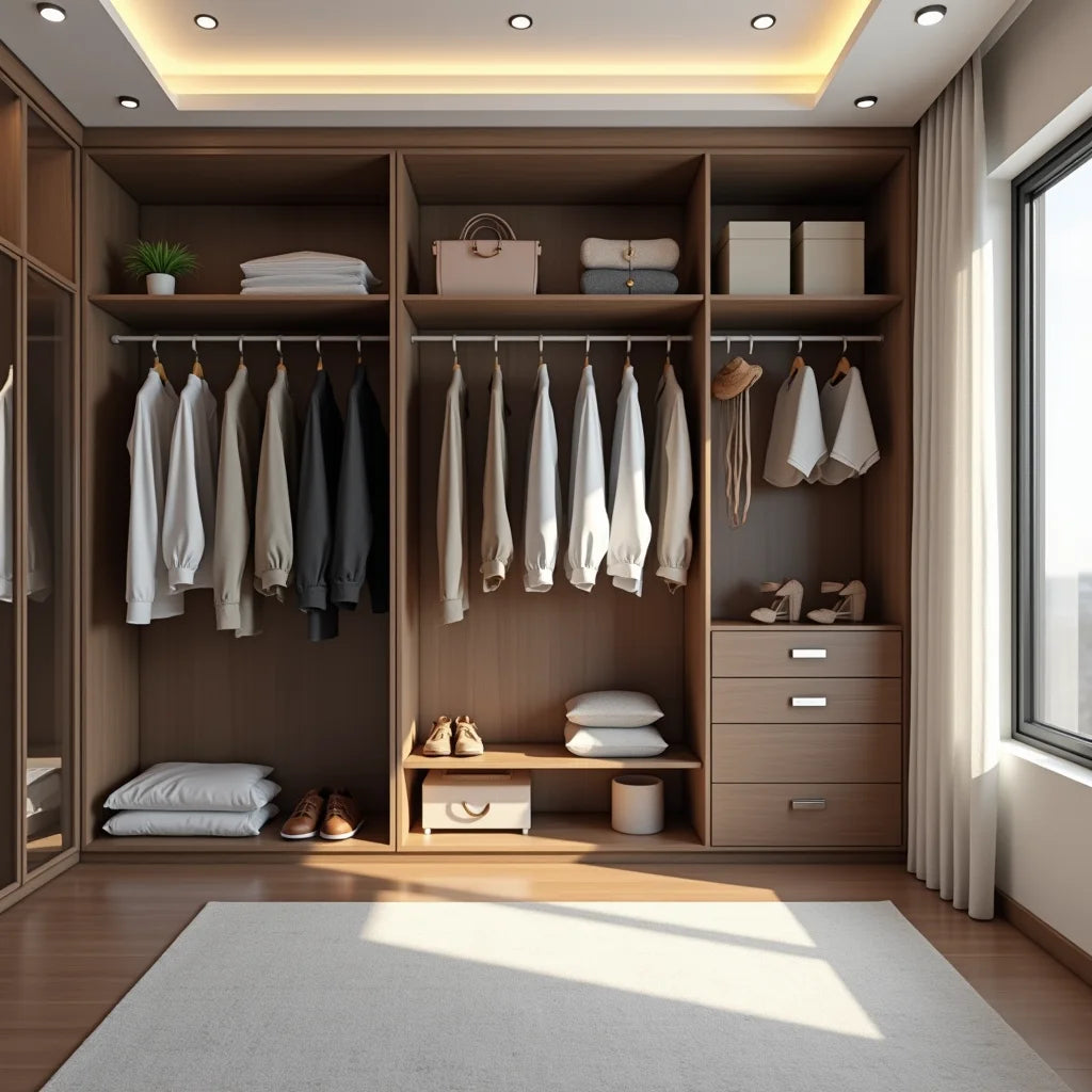Residential Interiors, 3 BHK Apartment Interior Design, Smart Wardrobes - Smart Wardrobes for 3 BHK Interiors in Modern Homes