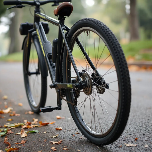 Commuter bike with front and rear mudguards installed, shown with light wet-road splashes