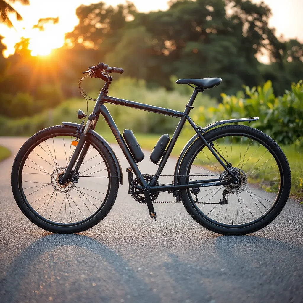 Sturdy bicycle with thick tires and reinforced frame for safe, stable riding