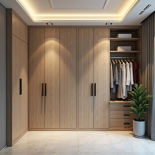 Residential Interiors, 3 BHK Apartment Interior Design, Smart Wardrobes - 3 BHK Residential Interiors with Smart Wardrobes for Homes