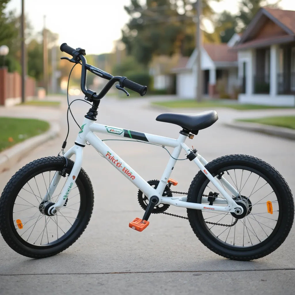 Children's BMX bike with knobby tires and front handbrake, ready for safe outdoor rides