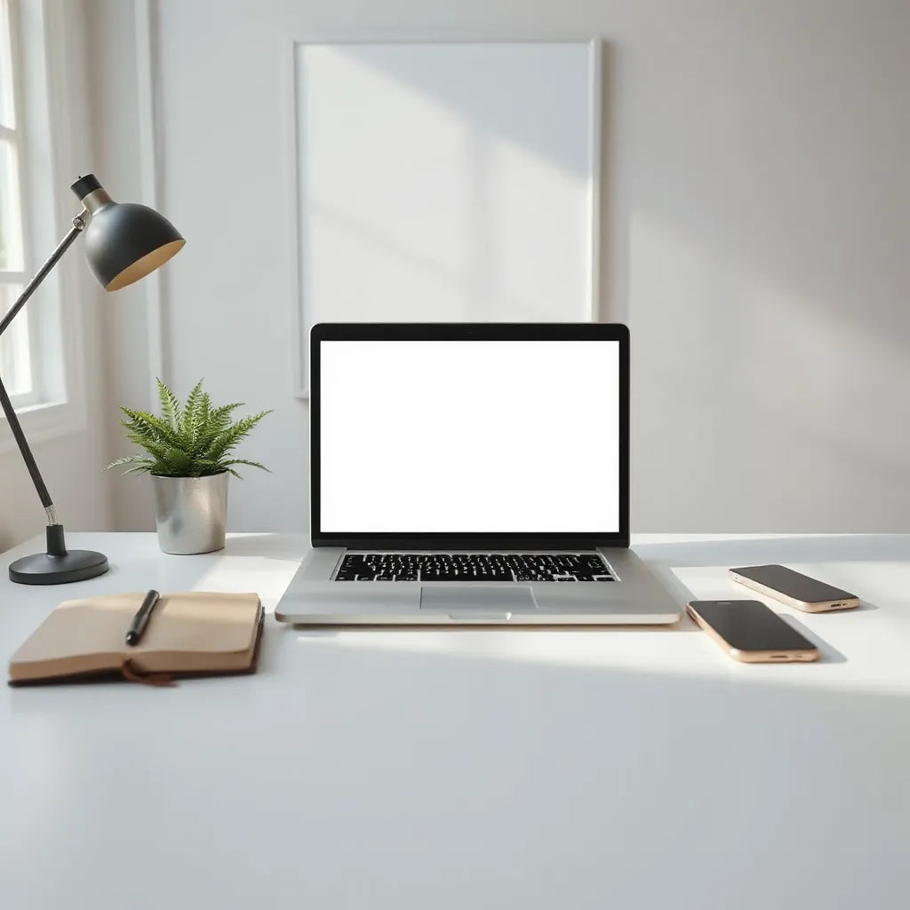 Sleek laptop on a minimal desk with soft natural light, suitable for comparing affordable models