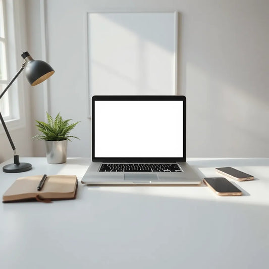 Sleek laptop on a minimal desk with soft natural light, suitable for comparing affordable models