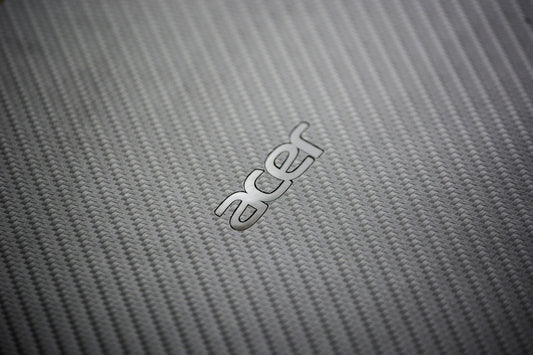 a close up of the logo on a laptop