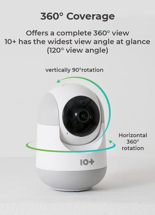 10+ TENPL 3MP, New Launch 2023, QHD Camera, 360° Coverage, Smart Mobile App, View & Talk, Night Vision, Motion Alert, SD Card (Upto 256 GB), Smart Home Security Camera. 