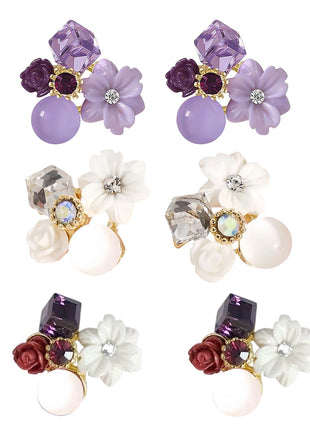 3 Pairs Korean Earrings For Girls Stylish, Fancy Earrings For Women Stylish, Studs For Women, Earrings Set For Women, Stylish Stud Earrings For Womens 