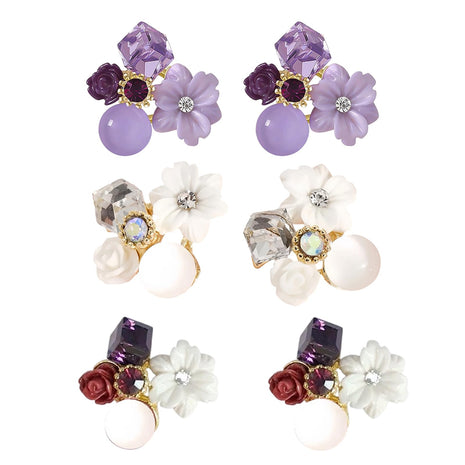 3 Pairs Korean Earrings For Girls Stylish, Fancy Earrings For Women Stylish, Studs For Women, Earrings Set For Women, Stylish Stud Earrings For Womens 