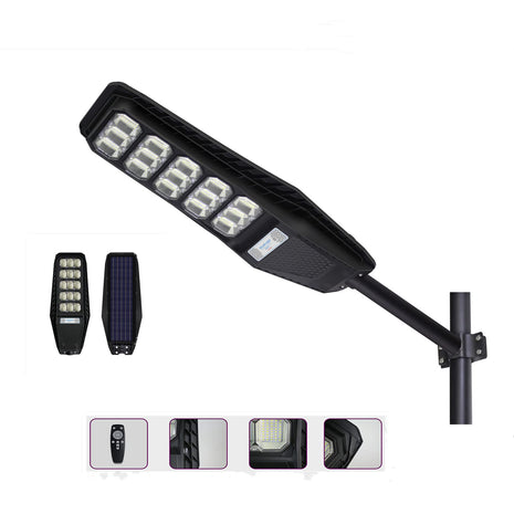 300W LED Solar Street Light Outdoor - Motion Sensor Dusk to Dawn 15000LM IP65 Waterproof Solar Security Flood Lights Outdoor with Remote Control for Yard, Driveway, Garden, Parking Lot, Garage 