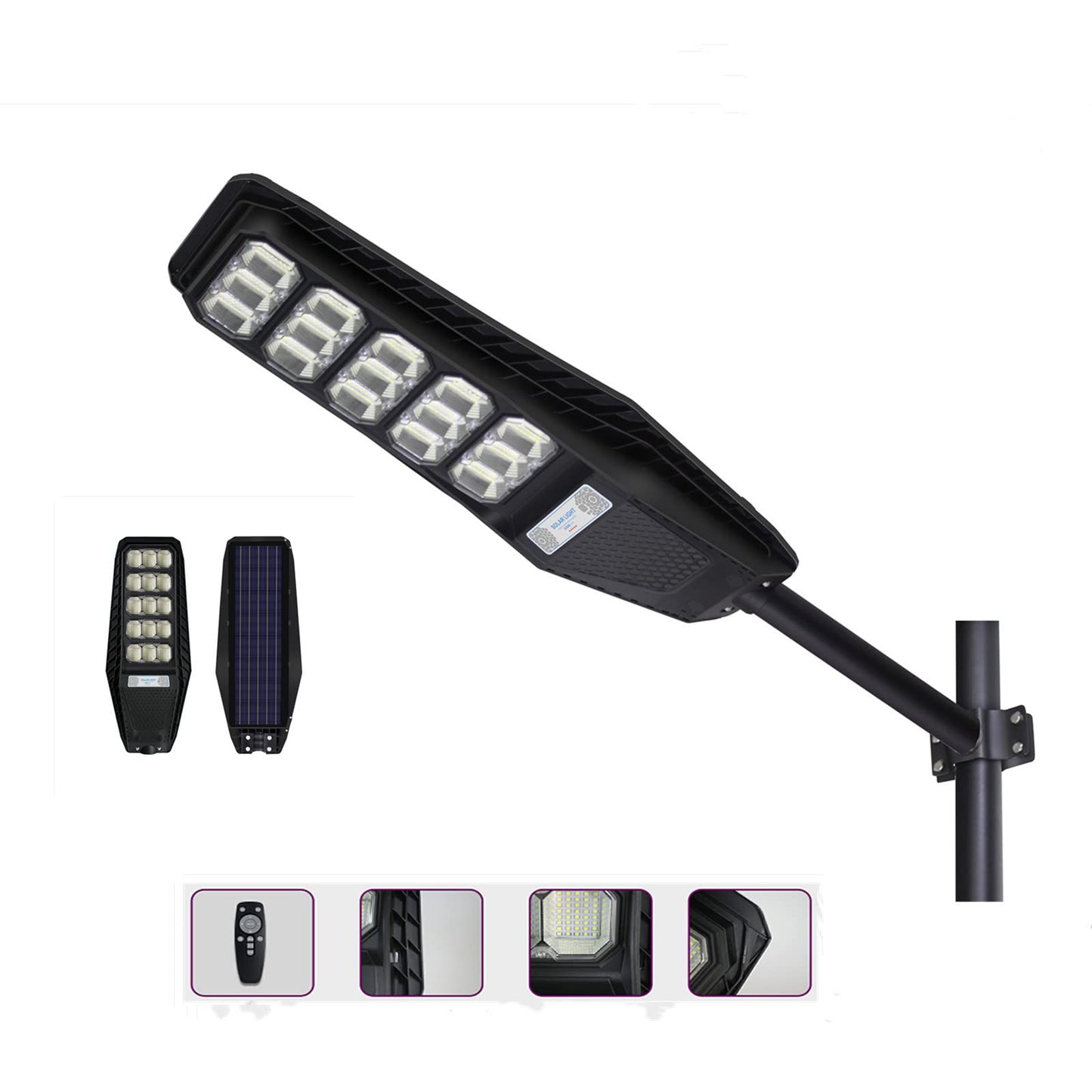 300W LED Solar Street Light Outdoor - Motion Sensor Dusk to Dawn 15000LM IP65 Waterproof Solar Security Flood Lights Outdoor with Remote Control for Yard, Driveway, Garden, Parking Lot, Garage 