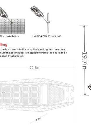 300W LED Solar Street Light Outdoor - Motion Sensor Dusk to Dawn 15000LM IP65 Waterproof Solar Security Flood Lights Outdoor with Remote Control for Yard, Driveway, Garden, Parking Lot, Garage 