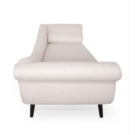 Wood Art City 2-Seater Rosewood Settee Sofa Diwan Couch Chaise Lounge (Beige, Off White) 2-Person Sofa 