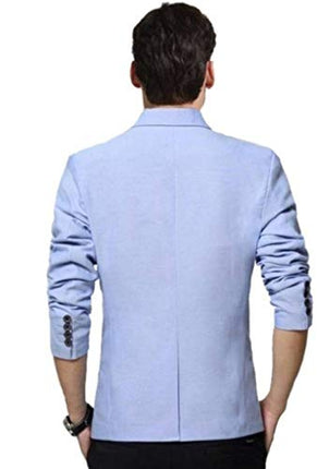 Luxrio Men Slim Single Breasted Stylish Blazer (L-BLZ_SkyBlue1 Sky Blue_42) Blazer20 