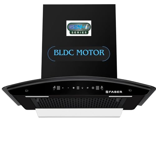 Faber 60 cm 1500m3/hr BLDC Autoclean Chimney|Black Matt Filterless|Oil Collector|Touch & Gesture Control|9 Speed|LED|12 Yrs on Motor, 2 Yrs Comprehensive Warranty by Faber|HOOD IRIS BLDC FL HC BK 60 