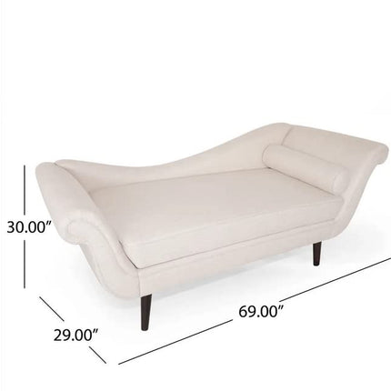 Wood Art City 2-Seater Rosewood Settee Sofa Diwan Couch Chaise Lounge (Beige, Off White) 2-Person Sofa 