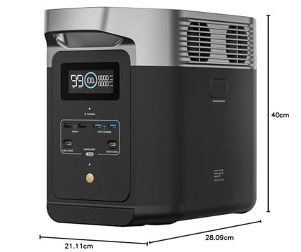 EF ECOFLOW Portable Power Station DELTA 2, 1024Wh LiFePO4 Battery, 10 Yr Life, 0% - 100% Charge in 80 mins, Power 13 Appliances at once, 230V - 50Hz India Voltage, Home Backup with <30 ms switch-over 