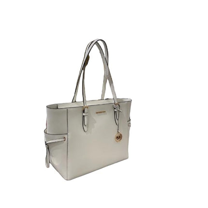 Michael Kors Womens Gilly Large Jet Set Drawstring Top Zip Travel Tote (Optic White), Optic White 