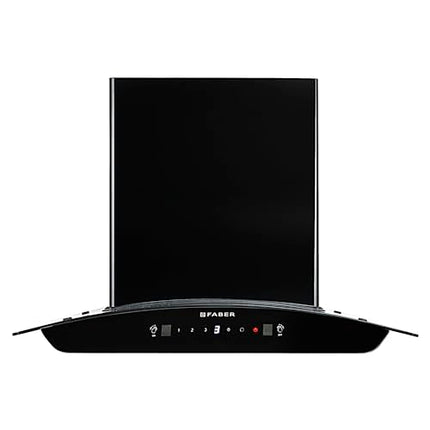 Faber Hood Marcus 60cm 1300 m³/hr Filterless Autoclean Chimney | Touch & Gesture Control | Curved Shaped |12Yr on Motor, 2Yr Comprehensive Warranty by Faber | HOOD MARCUS HC SC BK FL 60, Black 