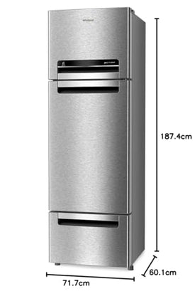 Whirlpool 270 L (Gross Capacity 300L) Frost Free Triple-Door Refrigerator (FP 313D PROTTON ROY ALPHA STEEL (Z) 