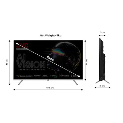 JVC 80 cm (32 inches) AI Vision Series QLED Android TV LT-32NQ3165C (Titanium Grey) 