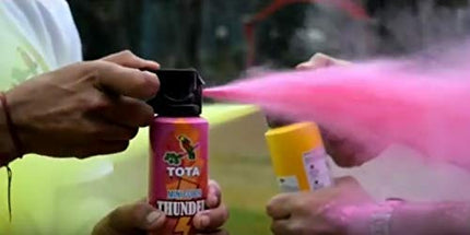 COTTONTEE Mini Thunder Colour Cloud Spray for Holi Party and Celebration - Pack of 4 | Different Natural and Herbal Gulal Holi -150 ml Each 