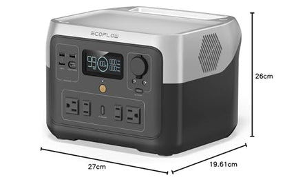 EF ECOFLOW Portable Power Station RIVER 2 Max, 512Wh LiFePO4 Battery, 10 Year Life, 0% - 100% Charge in 60 mins, Power 11 Appliances at once, 230V - 50Hz India Voltage, For Outdoor Use & Home Backup 