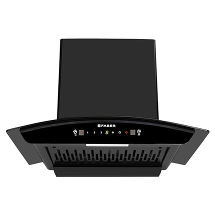 Faber Hood Marcus 60cm 1300 m³/hr Filterless Autoclean Chimney | Touch & Gesture Control | Curved Shaped |12Yr on Motor, 2Yr Comprehensive Warranty by Faber | HOOD MARCUS HC SC BK FL 60, Black 