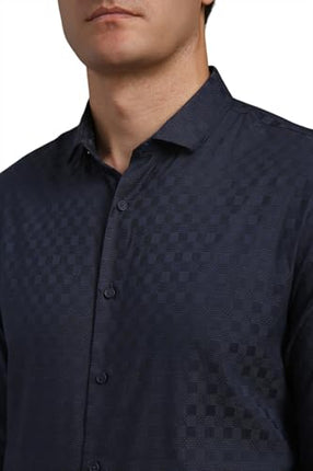 Louis Philippe Men's Slim Fit Shirt (LASFASSPC40273_Navy 