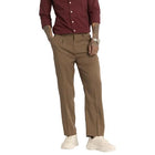 SNITCH Brown Plain Relaxed Fit Trousers 