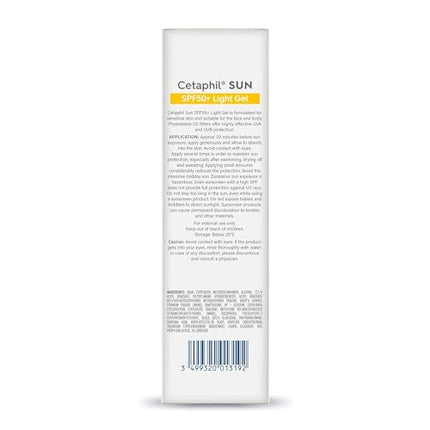 Cetaphil Sun SPF 50 Sunscreen For Combination Skin Type, Very High Protection Lightweight Gel, Water-resistant, Vitamin E, 50 ml 